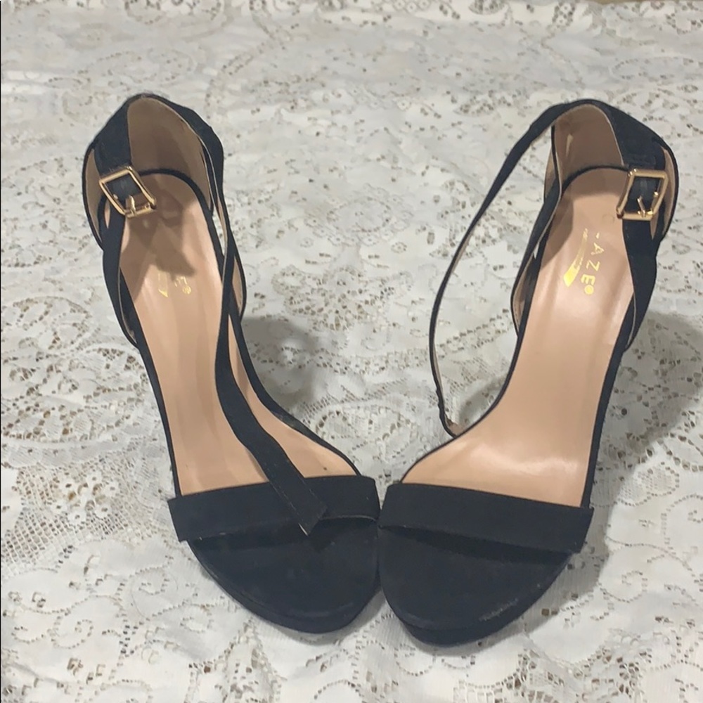 Black one strap heels